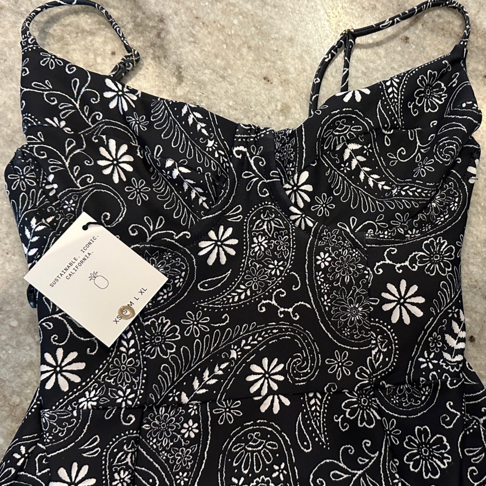 Skatie Rachel One Piece in Black/blue and White Paisley - Picture 2 of 4